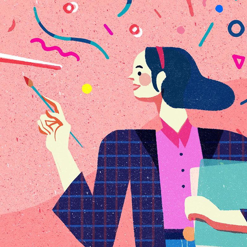 geraldine sy drawing at work Flow Magazine flow magazine Office pink e.jpg