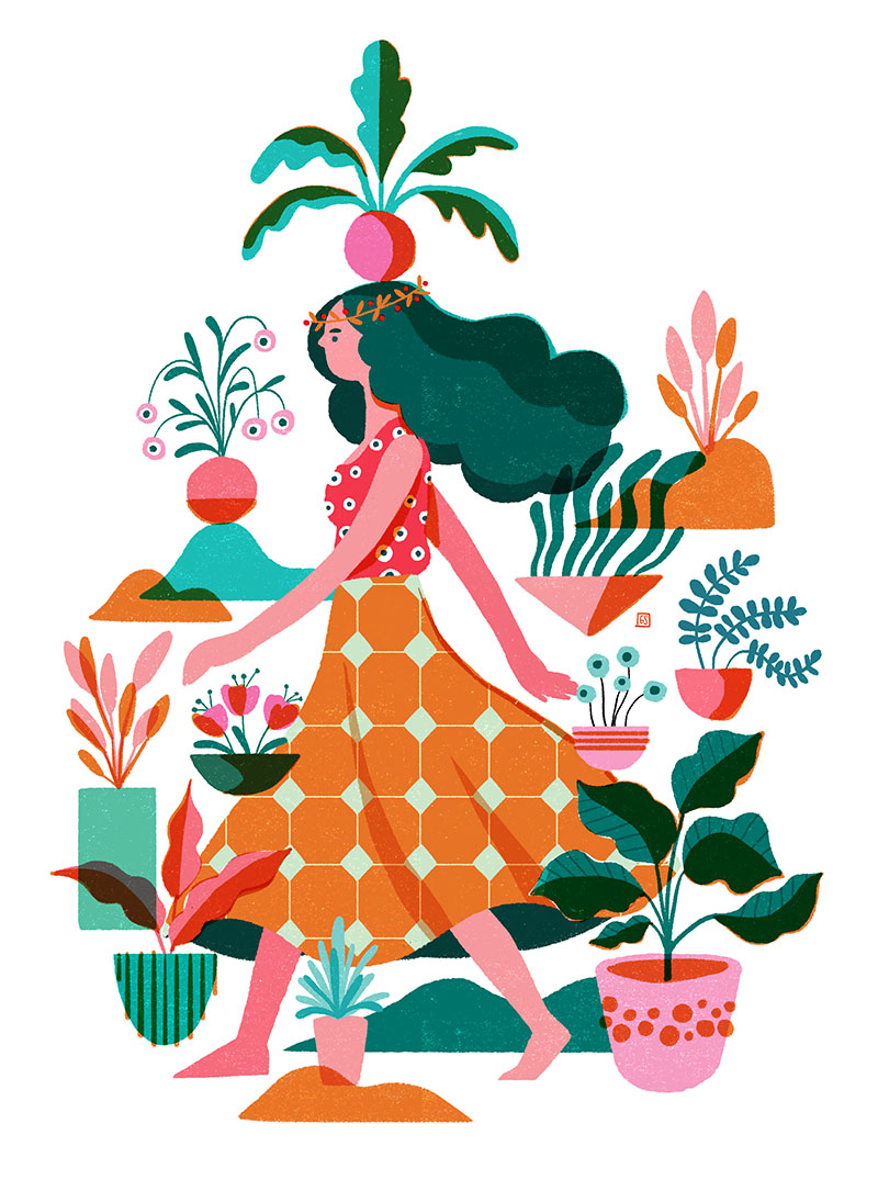 geraldine sy garden Lady plants colorful art print sale.jpg