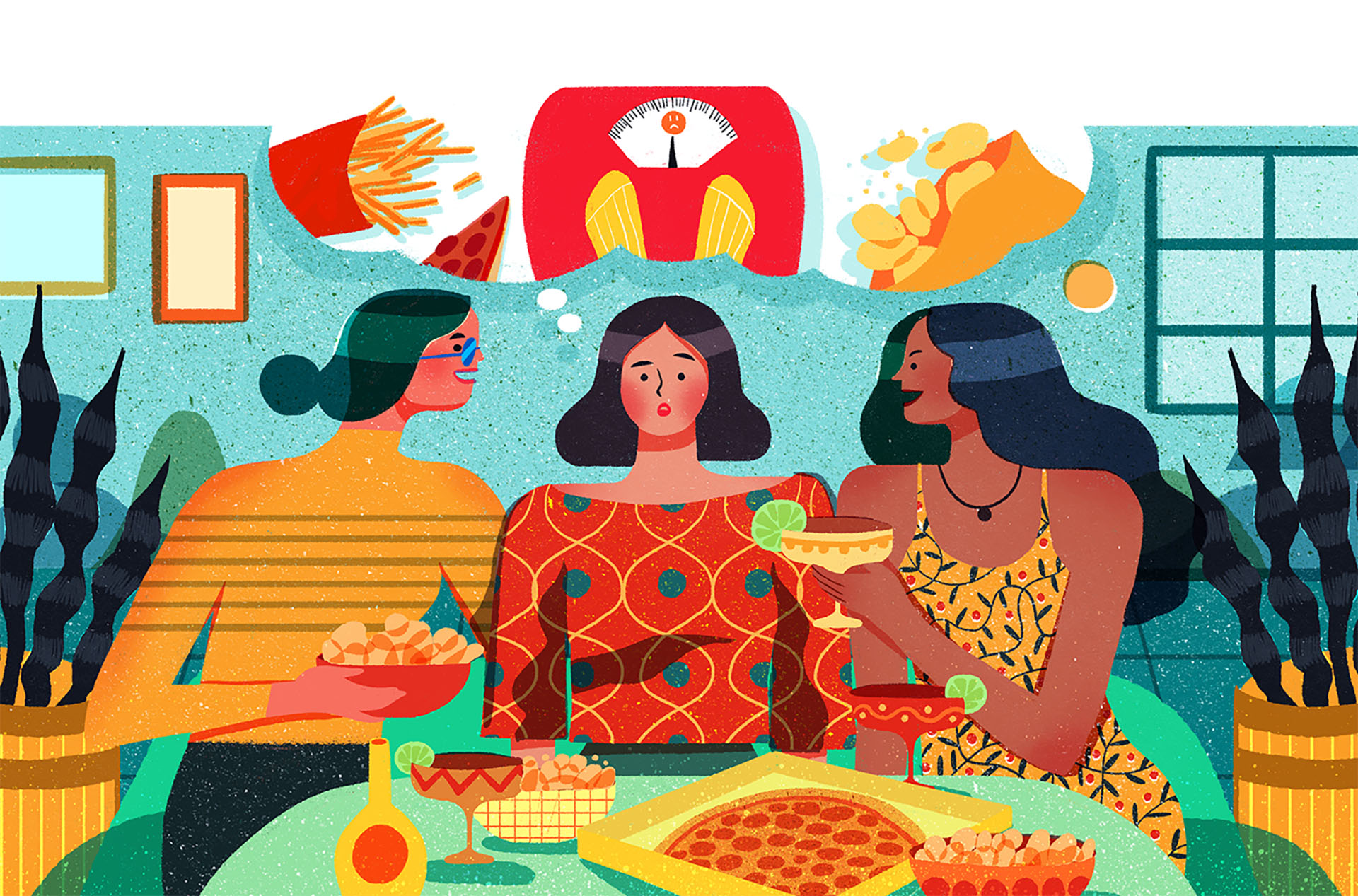 ILLUSTRATION  Geraldine Stella magazine editorial friends girls colorf (2).jpg