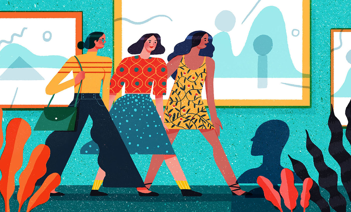 ILLUSTRATION  Geraldine Stella magazine editorial friends girls colorf.jpg