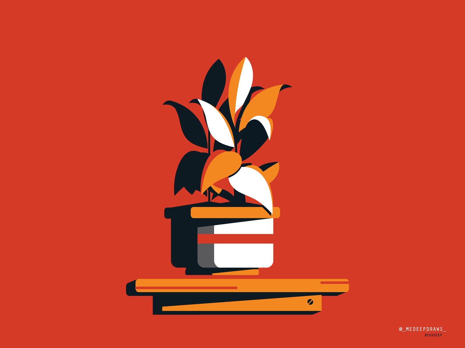 LIFE vectorart adobe illustrator leaves color palette orange red white.png