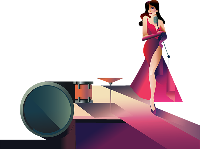 70 ies america artdeco vector band Performance Stage musician colorful.png