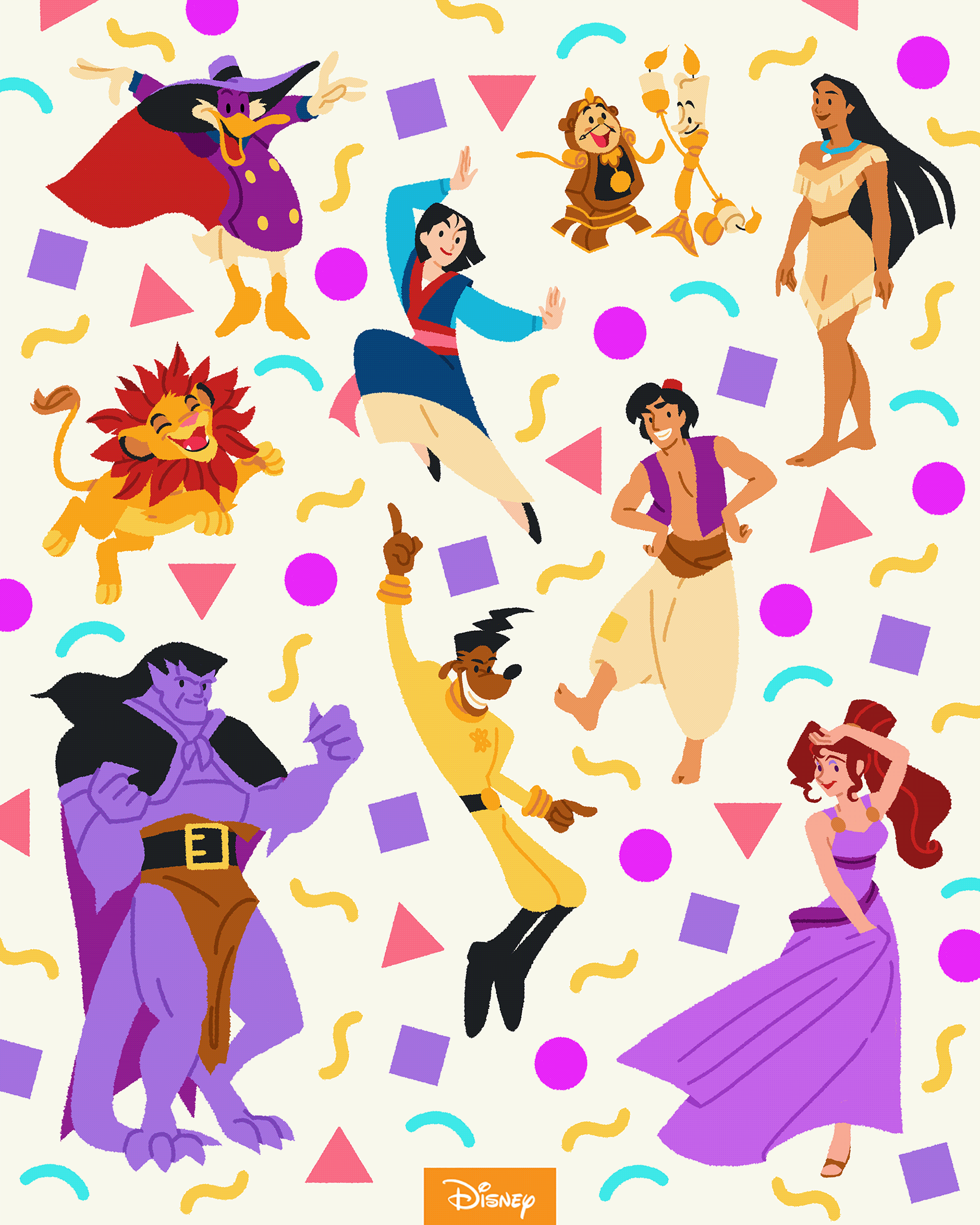 90s aladdin characters DANCE   disney gargoyles hercules Lion King mul.png
