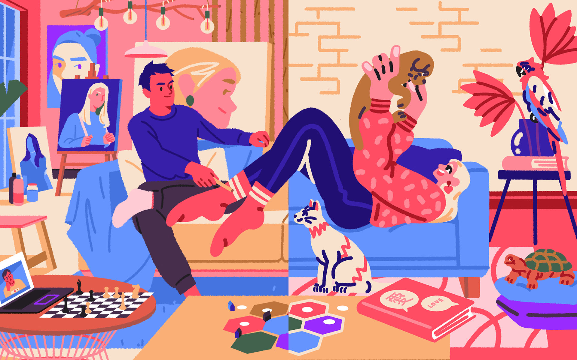 adobe couple ILLUSTRATION  Love love in lockdown Modern love Valentine.jpg
