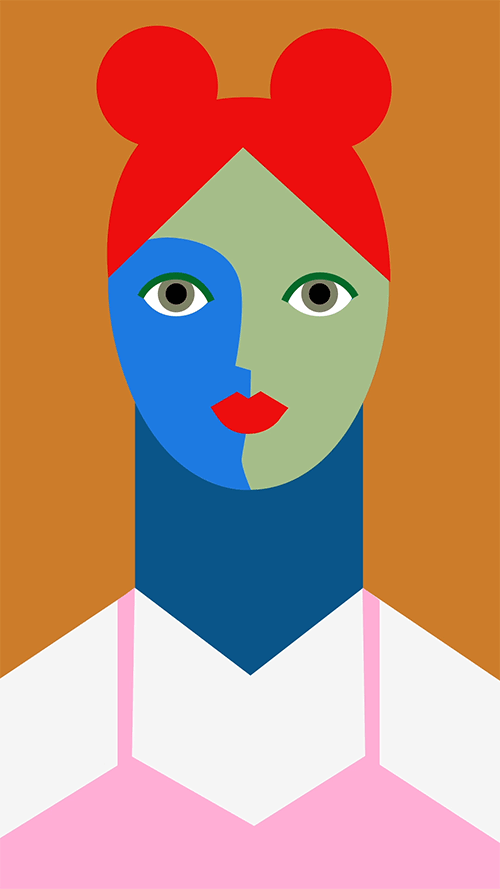 girl colorful color flat Fashion  bold vector (2).gif