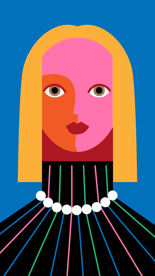 girl colorful color flat Fashion  bold vector (3).gif