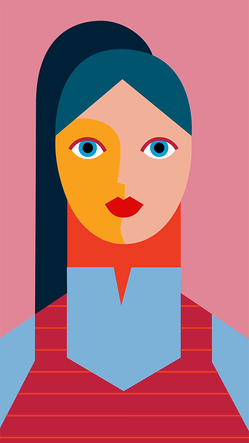 girl colorful color flat Fashion  bold vector (4).gif