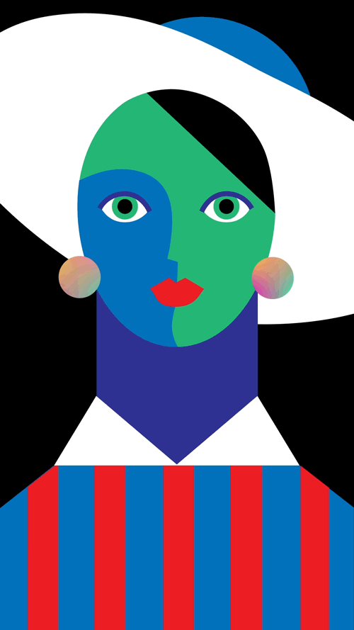 girl colorful color flat Fashion  bold vector (5).gif