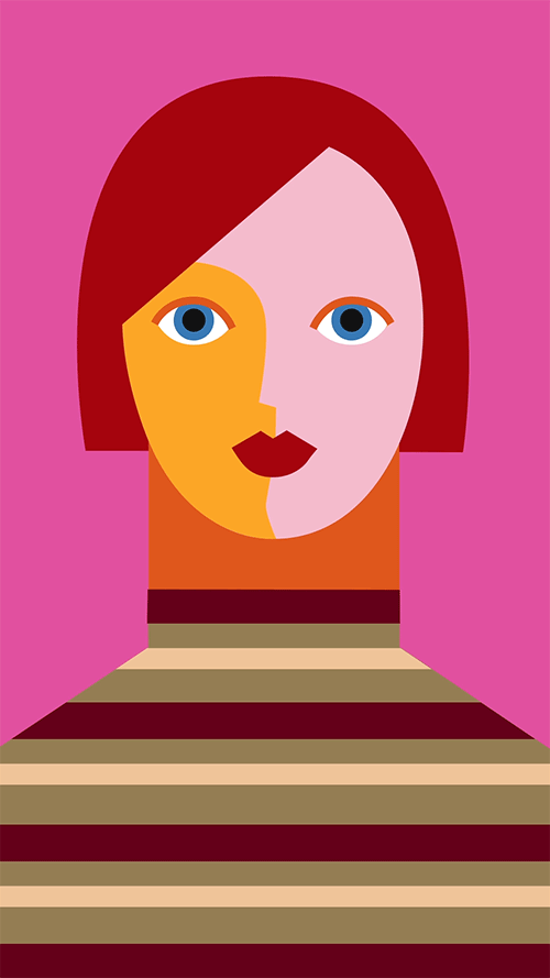 girl colorful color flat Fashion  bold vector (8).gif