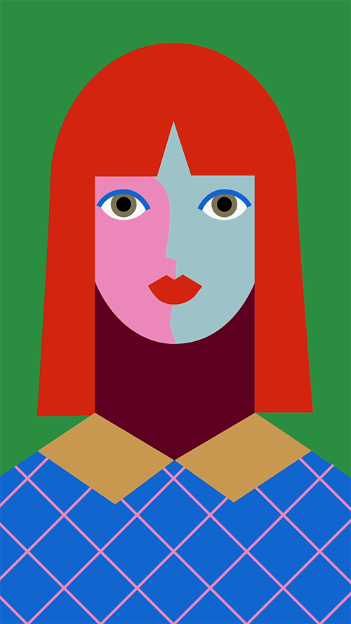 girl colorful color flat Fashion  bold vector (9).gif