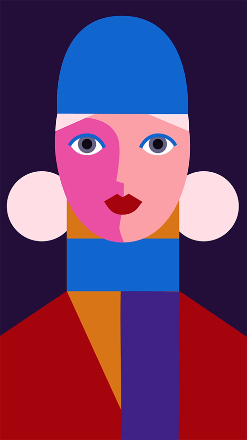 girl colorful color flat Fashion  bold vector (10).gif