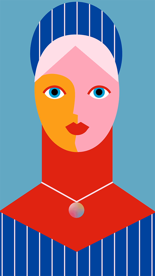 girl colorful color flat Fashion  bold vector.gif