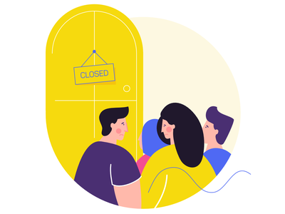 Closed man illustration flat clean character vector.png