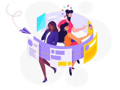Collaboration isometric hr pattern man woman affinity designer charact.png