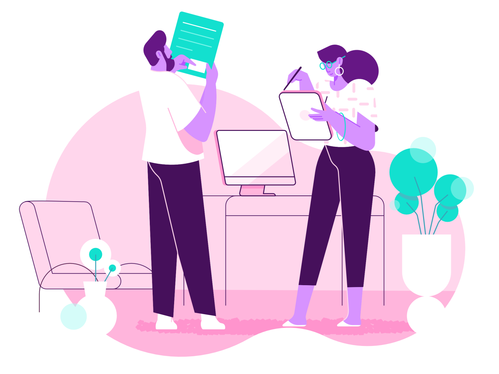 Pink characterdesign workspace pink illustration vector clean.png