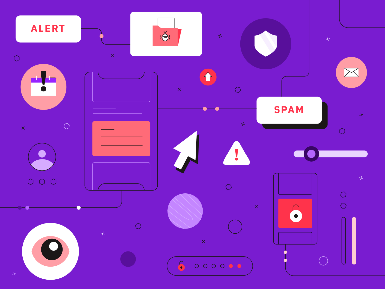 Cybersecurity design risk spam error illustrator icons.png
