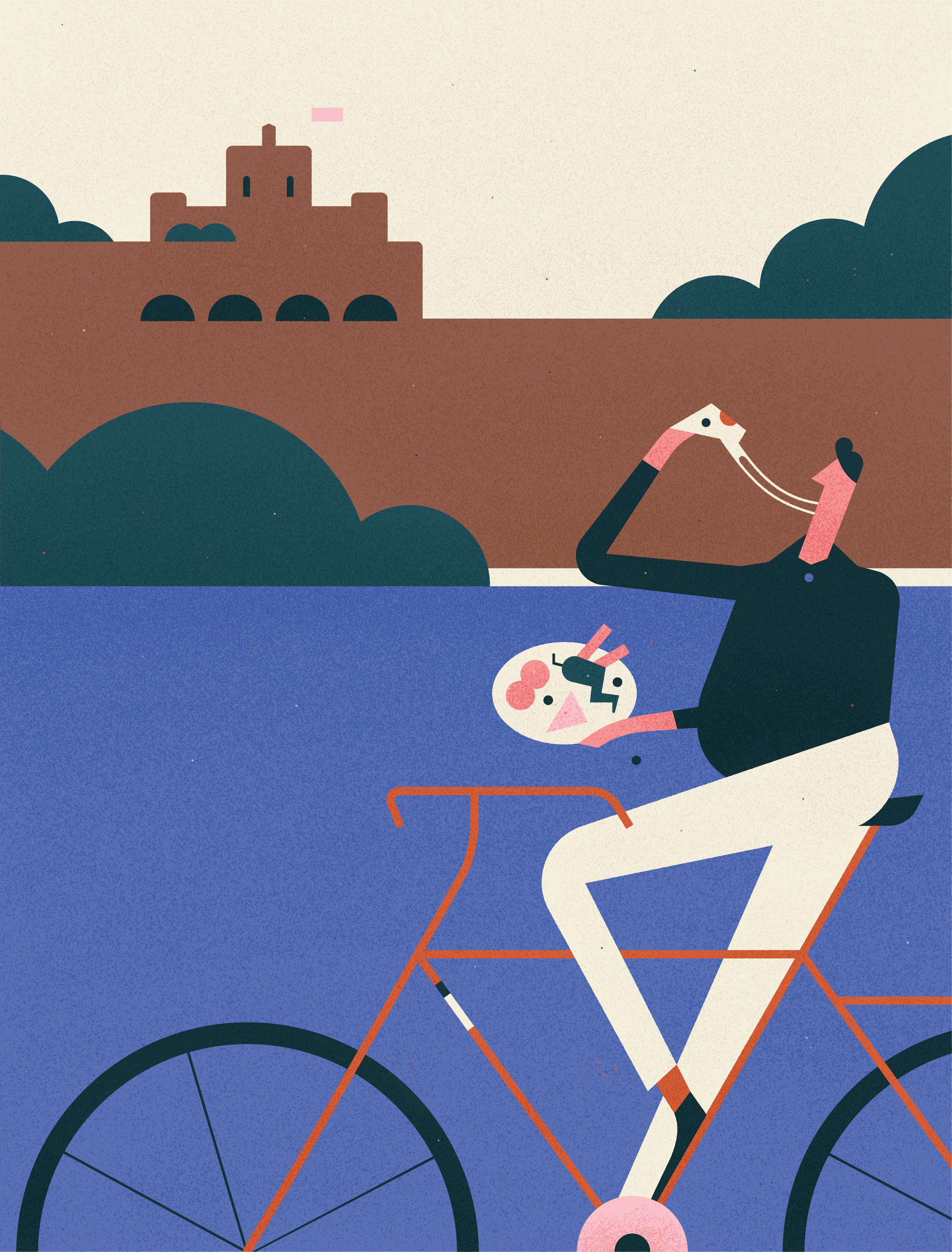 Cycling vector Character Island spain Balearics Bicycle beach summer (3).jpg