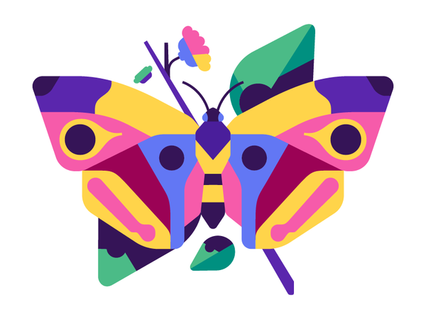 Butterfly butterfly vector simple flat illustration stolz.png