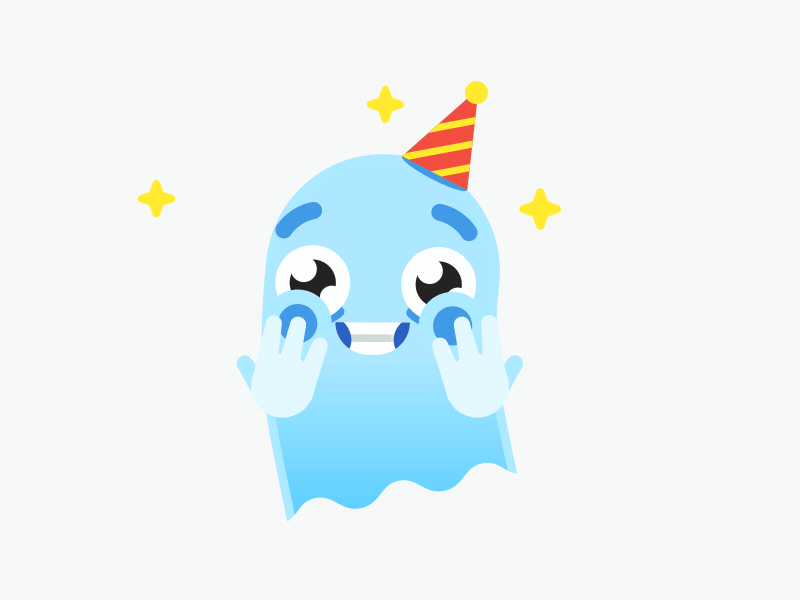 Funny ghost birthday fun flat classic monster ghost sticker character.gif