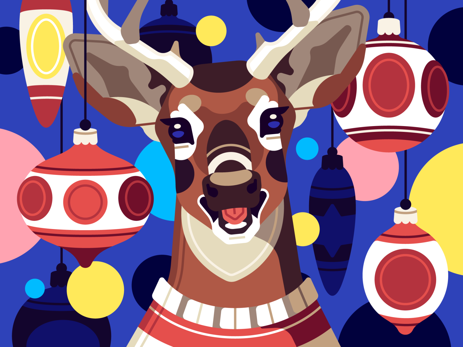 Happy Deer christmas deer vector flat character illustration stolz.png