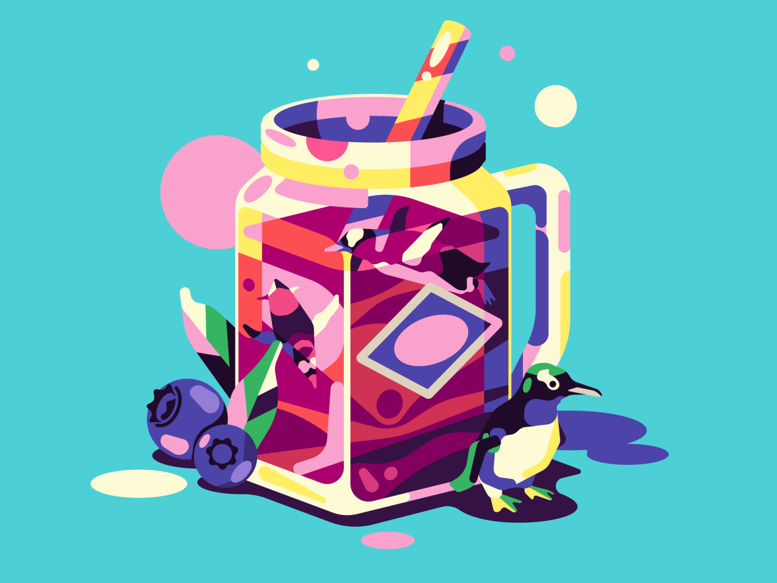 Memories of summer summer smoothie penguin gallery simple vector chara.png