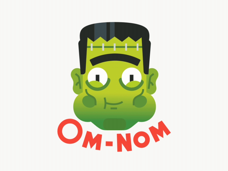 Om-nom Frankenstein frankenstein stolz illustration sticker stickerpac.gif