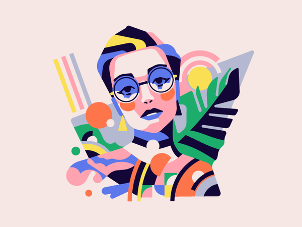 Portrait portrait girl vector simple flat character illustration stolz.png