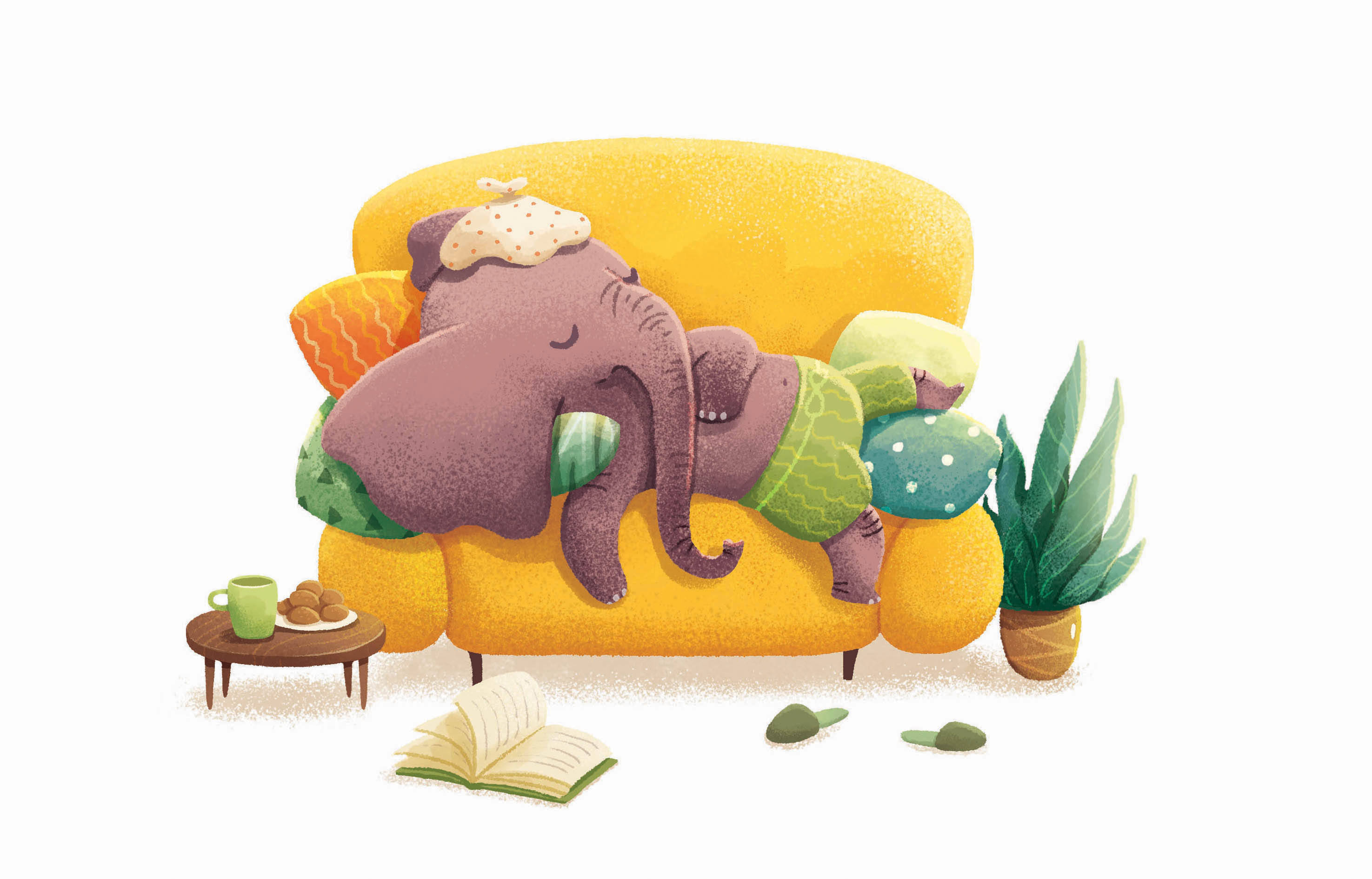 elephant pea childrens illustration Picture book school children anima (4).jpg