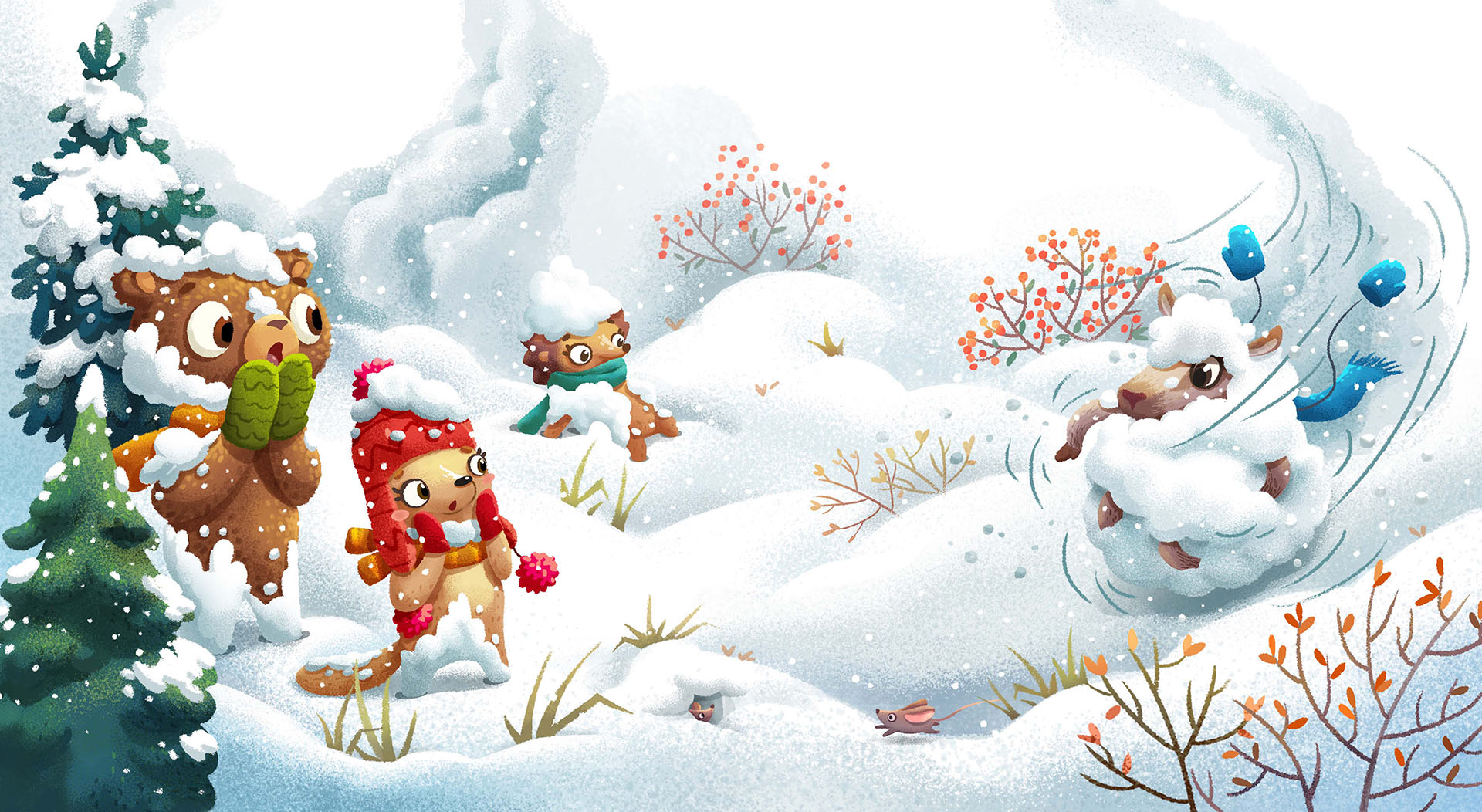 oscar bear winter Ski snow friends animals picturebook fleurus Hedgeho (7).jpg