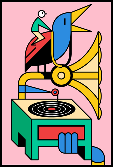 music instrument songs record Radio writing  bird trumpet money (2).jpg