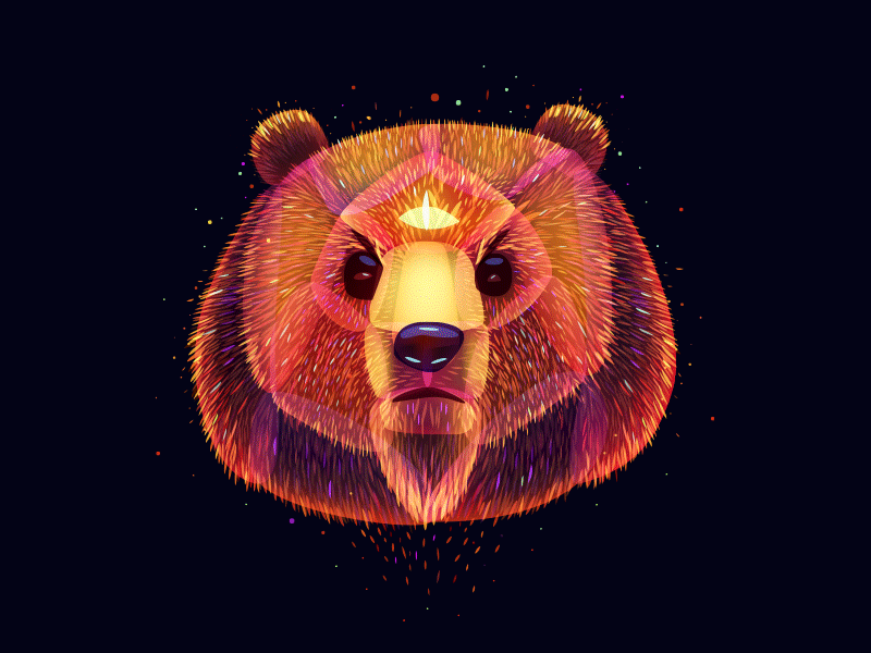 Bear Process taiga siberia tale fairy light fantasy bear.gif