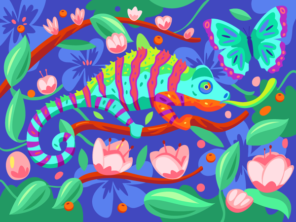 Chameleon plant flower butterfly chameleon.png