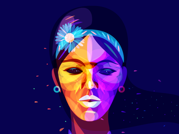 Child Of Space Flowers2 trip psy galaxy flower space girl dream overla.png