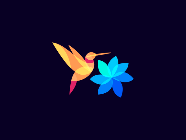 Colibri with flower tales fairy characters colors animals behance set.png