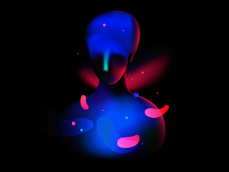 Efreet with flaming heart in deep space heart flame space fantasy colo.gif