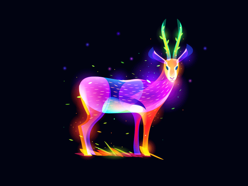 Fantasy Antelope magic dream makingof process animal light fantasy ant.gif