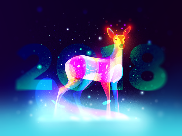 Fawn 2018 fairytale snow deer year new 2018.png