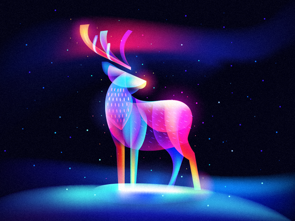 New Fantasy Light Reindeer dream magic snow winter christmas deer rein.png