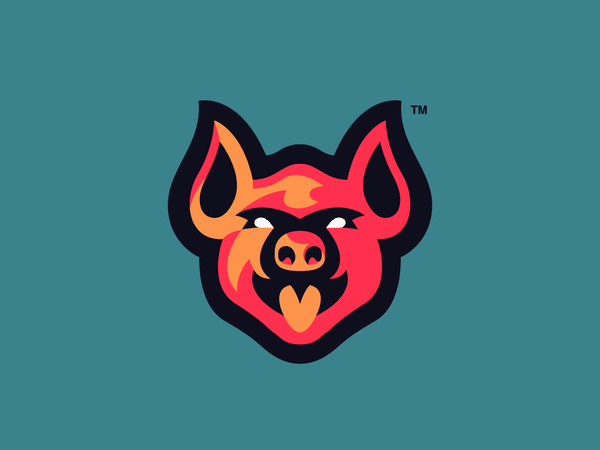 Pig logo pink identity animal logo graphic design branding malmoo spor.png