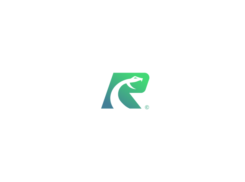 Rattlesnake Logo snake clever animal logo lettermark letter logo r log.png
