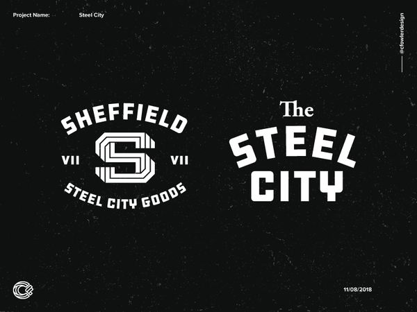 Steel City 3 letter s lettering s brand design brand identity branding.png