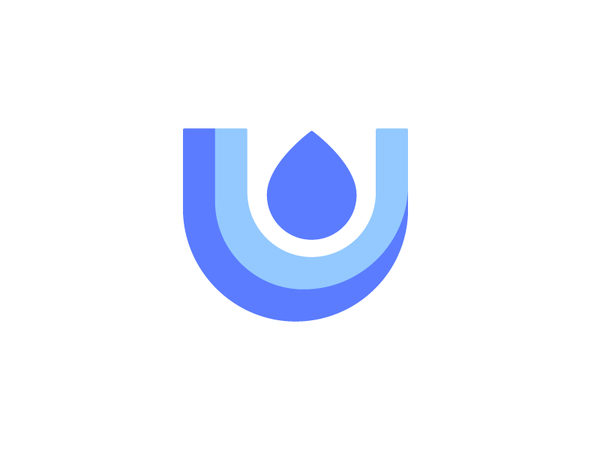 U + Water lettering logo design water drop logotype water u logo.png