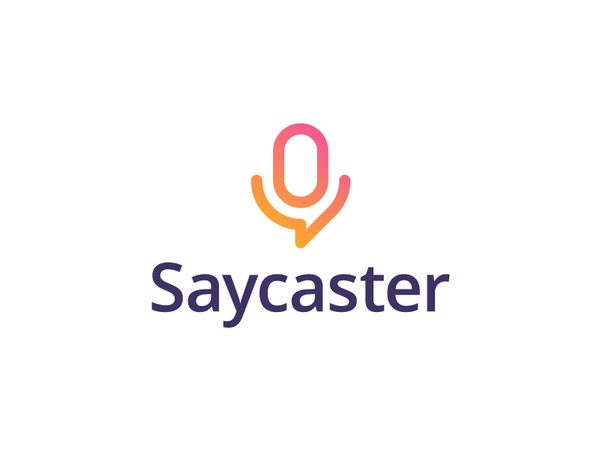 Saycaster logo artangent bubble mic talk listen broadcast podcast cast.png