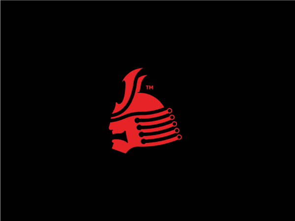 Tech Samurai design icon illustration logo vector branding flat clean.png