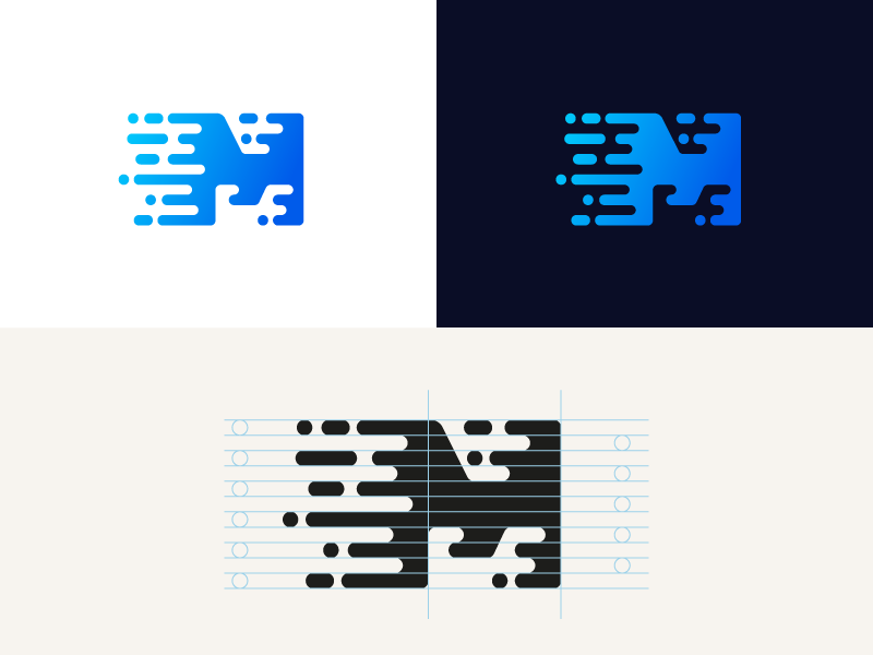 M Letter geometric minimalist grid blue gradient shape brand logotype.png