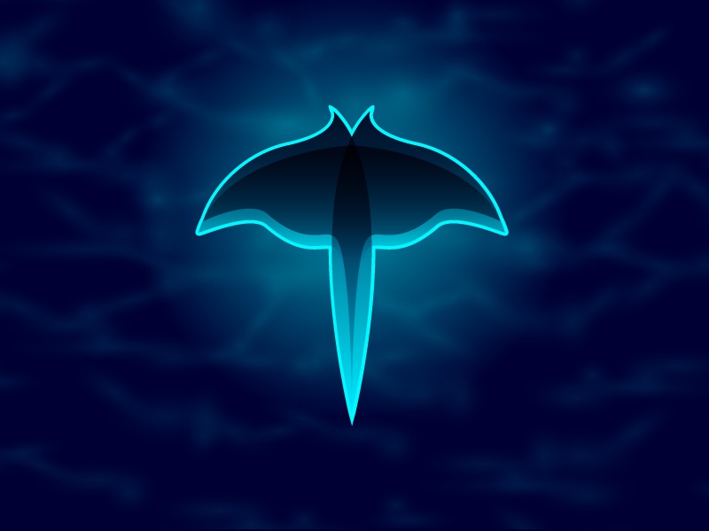 Manta layer teal blue shape fish logotype manta mark brand logo.jpg