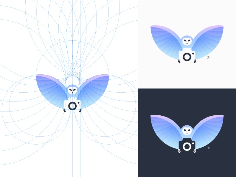 Owl + Camera with grids logo grids grid video negative space logotype.jpg
