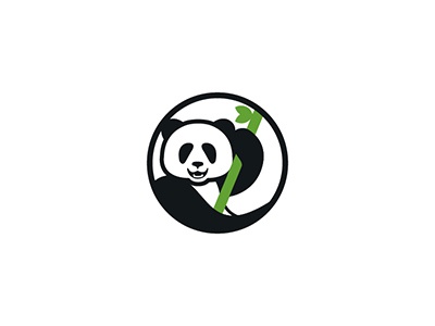 Panda illustration green black bear panda logo.jpg
