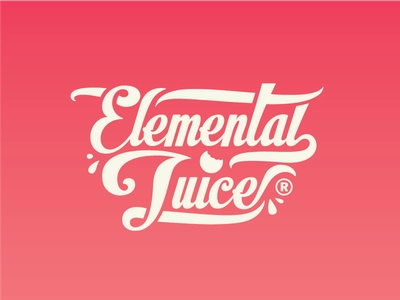 Elemental Juice flat flow identity typo typography type lettering food.webp