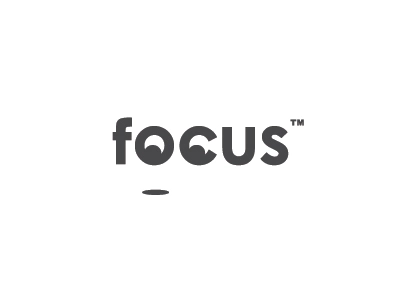 Focus  eye lettering unique smart typography logo branding brand focus.webp